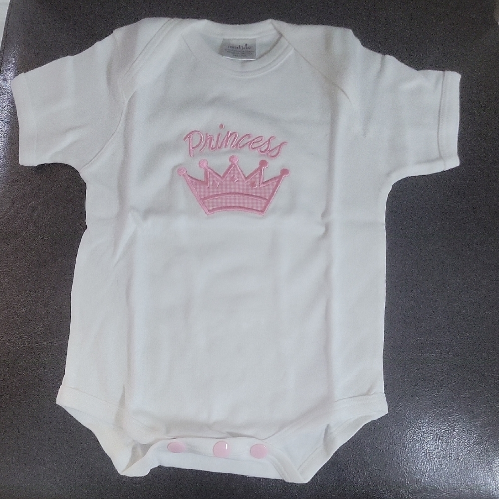 Mud Pie Classic White Baby Onesie